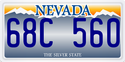 NV license plate 68C560