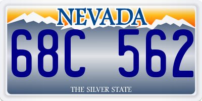 NV license plate 68C562