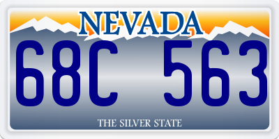 NV license plate 68C563