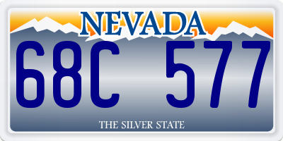 NV license plate 68C577