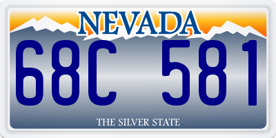 NV license plate 68C581