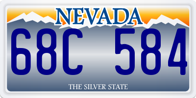 NV license plate 68C584