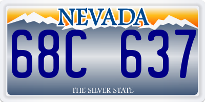 NV license plate 68C637