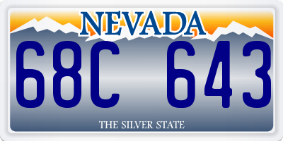 NV license plate 68C643