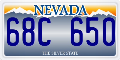 NV license plate 68C650