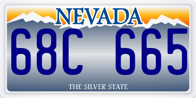 NV license plate 68C665