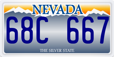 NV license plate 68C667