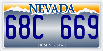 NV license plate 68C669