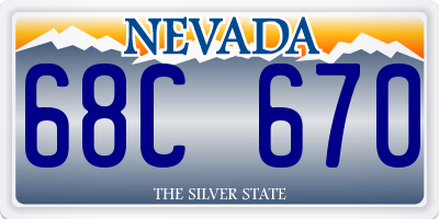 NV license plate 68C670