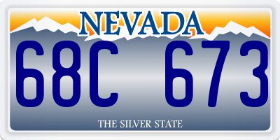 NV license plate 68C673