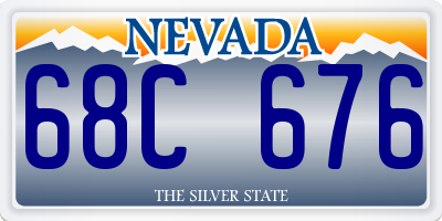 NV license plate 68C676