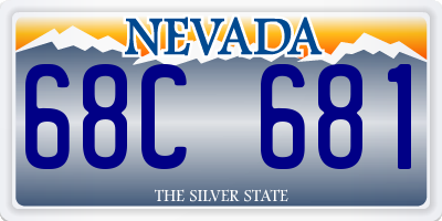 NV license plate 68C681