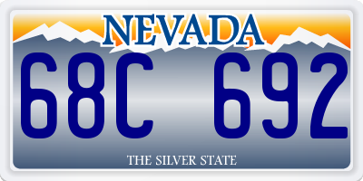 NV license plate 68C692