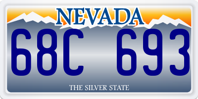 NV license plate 68C693