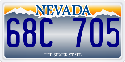 NV license plate 68C705