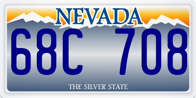NV license plate 68C708