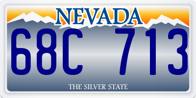 NV license plate 68C713