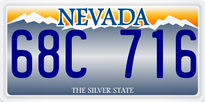 NV license plate 68C716