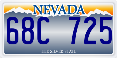 NV license plate 68C725