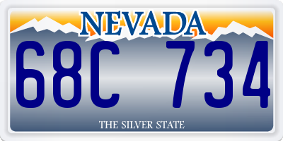 NV license plate 68C734
