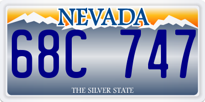 NV license plate 68C747