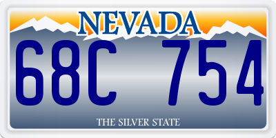 NV license plate 68C754