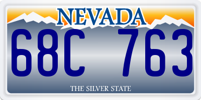 NV license plate 68C763