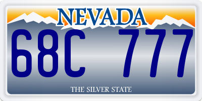 NV license plate 68C777