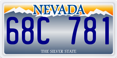 NV license plate 68C781
