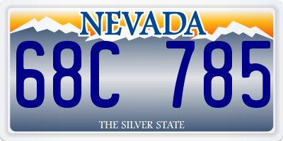 NV license plate 68C785