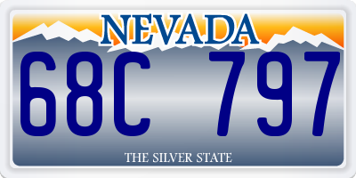 NV license plate 68C797