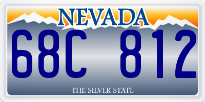 NV license plate 68C812