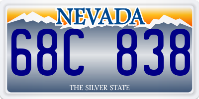 NV license plate 68C838