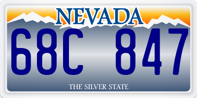 NV license plate 68C847