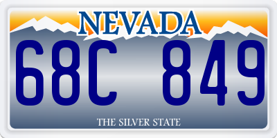 NV license plate 68C849