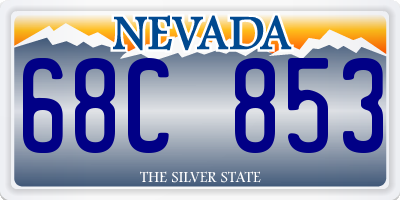 NV license plate 68C853