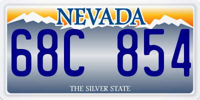 NV license plate 68C854