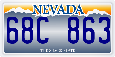 NV license plate 68C863
