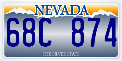 NV license plate 68C874