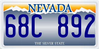 NV license plate 68C892