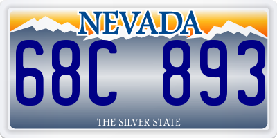 NV license plate 68C893
