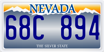 NV license plate 68C894