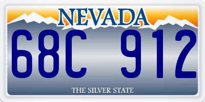 NV license plate 68C912