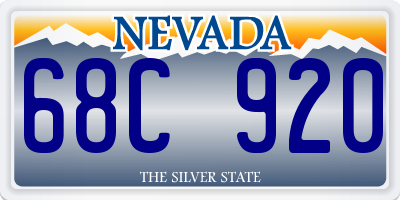 NV license plate 68C920