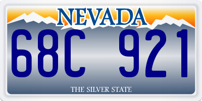 NV license plate 68C921