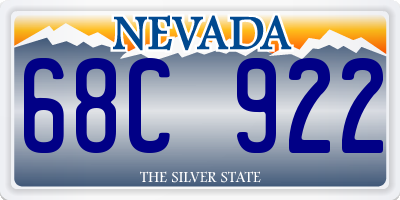 NV license plate 68C922