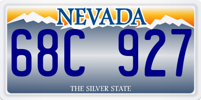 NV license plate 68C927