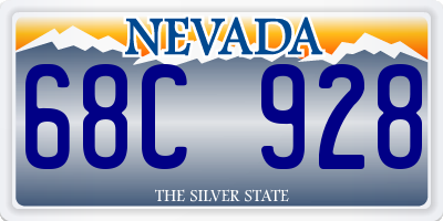 NV license plate 68C928