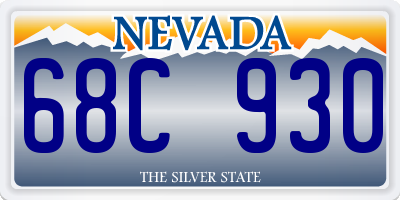 NV license plate 68C930