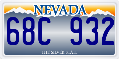 NV license plate 68C932